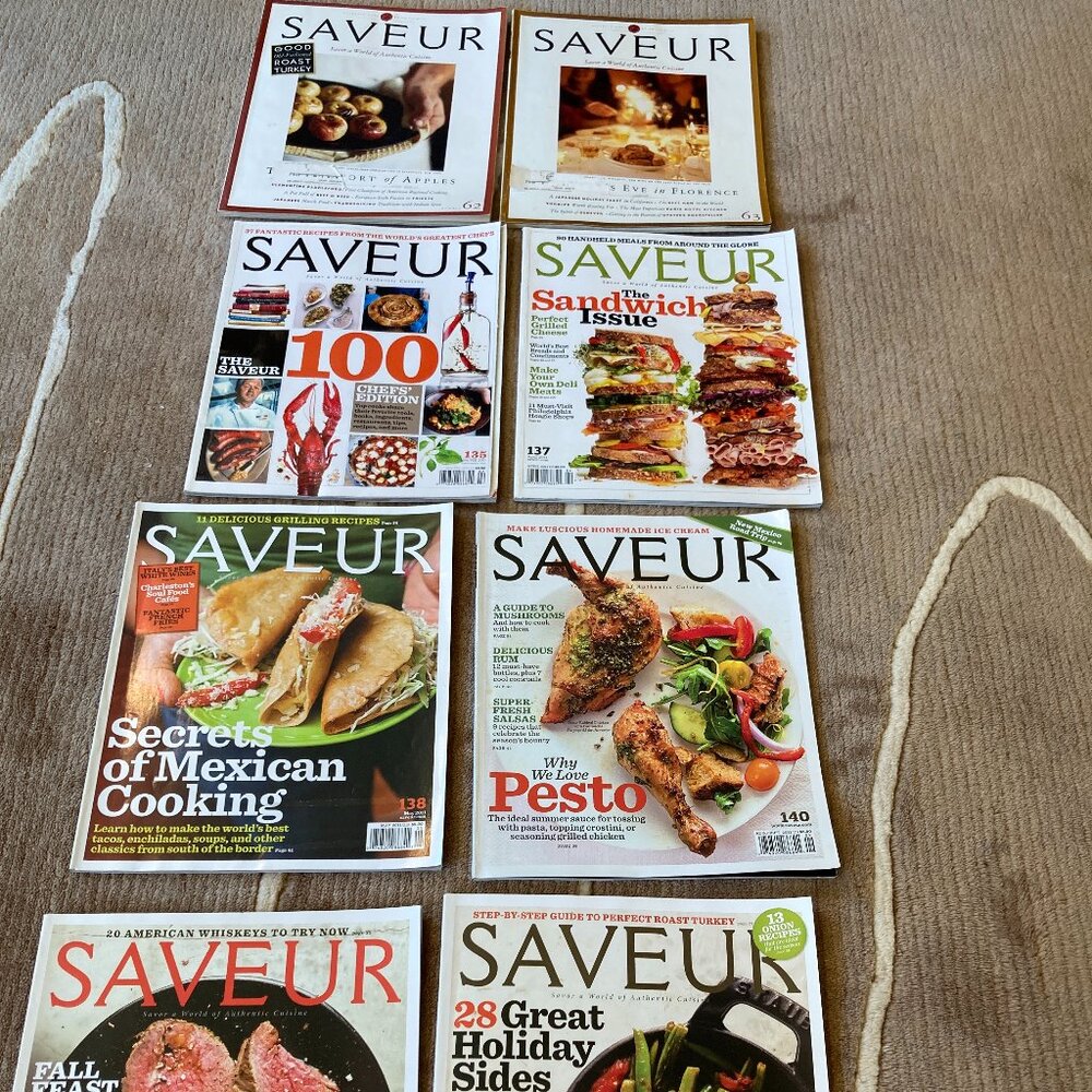 Saveur Magazine lot of 8. Nov & Dec 2002 & 1,4,5,8/9,10,11 2011
